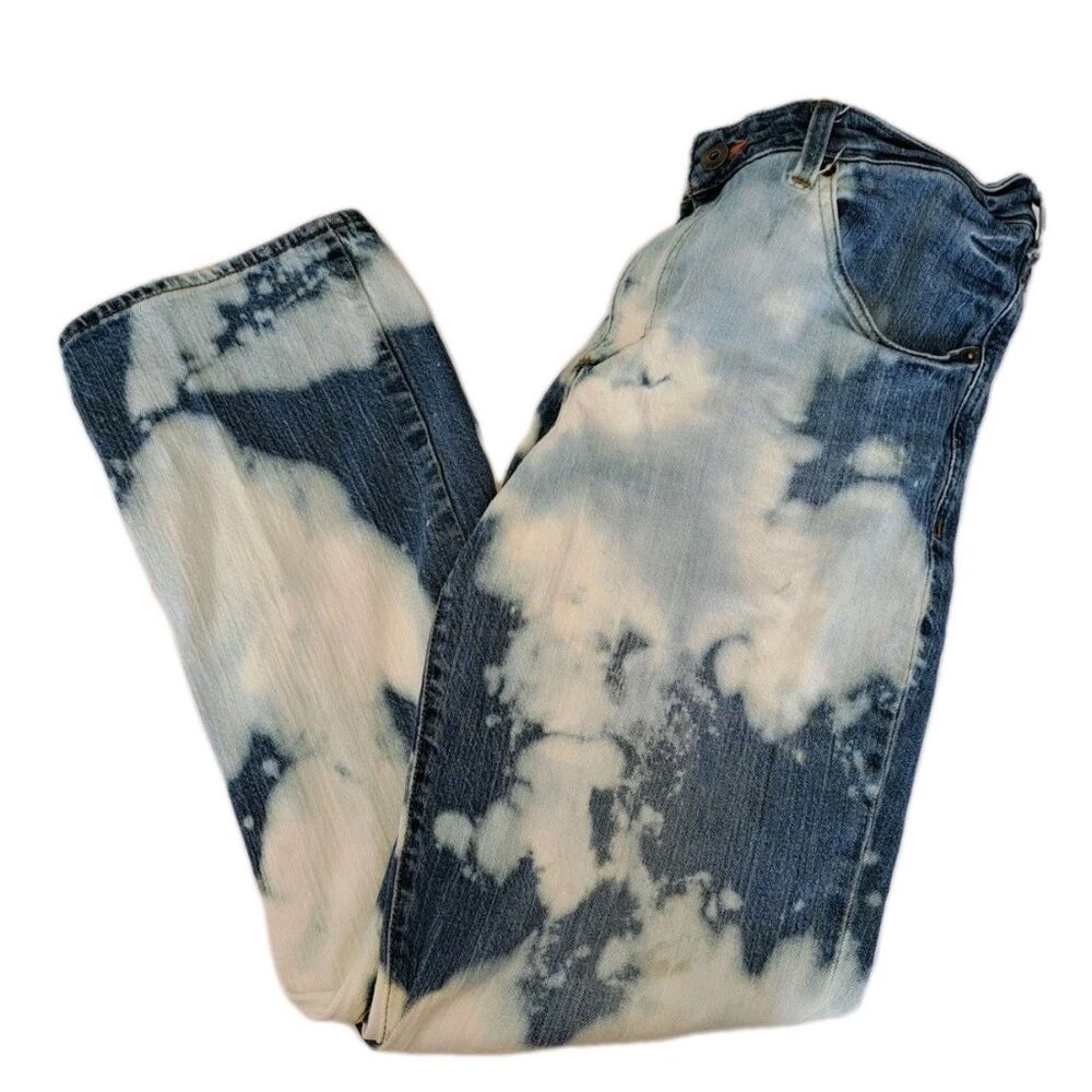 Lee L342 Mens Blue Modern Jeans 36x32 Custom Bleached